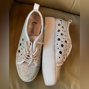 Sparkly Platform Sneakers Heavily Jeweled Women's Platform Sneakers Shoes